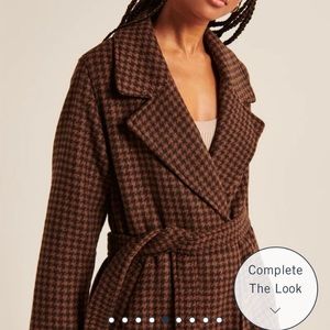 Abercrombie & Fitch Wool-Blend Lightweight Belted Blanket Coat